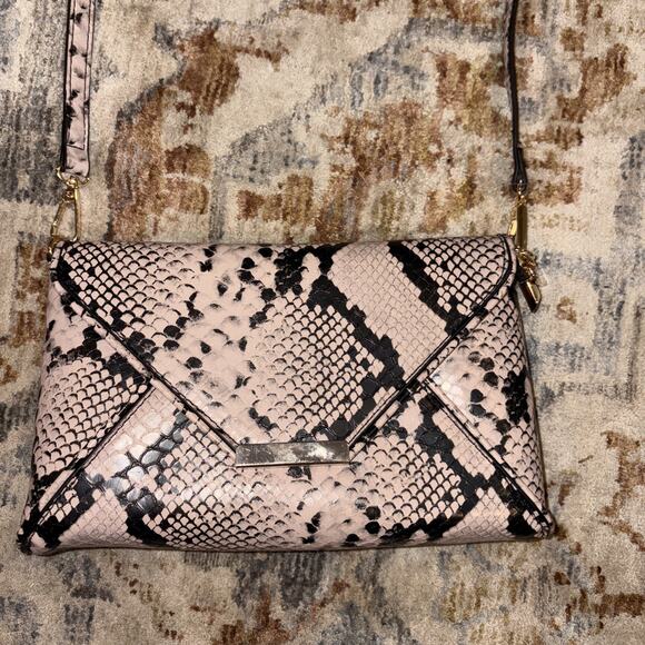 Target’s A New Day Crossbody/Clutch, Blush Pink Faux Snakeskin - Picture 2 of 8